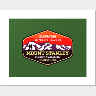 Mount Stanley - Mt Ngaliema - Uganda - Dem. Republic of Congo - Summit Trekking Badge Posters and Art